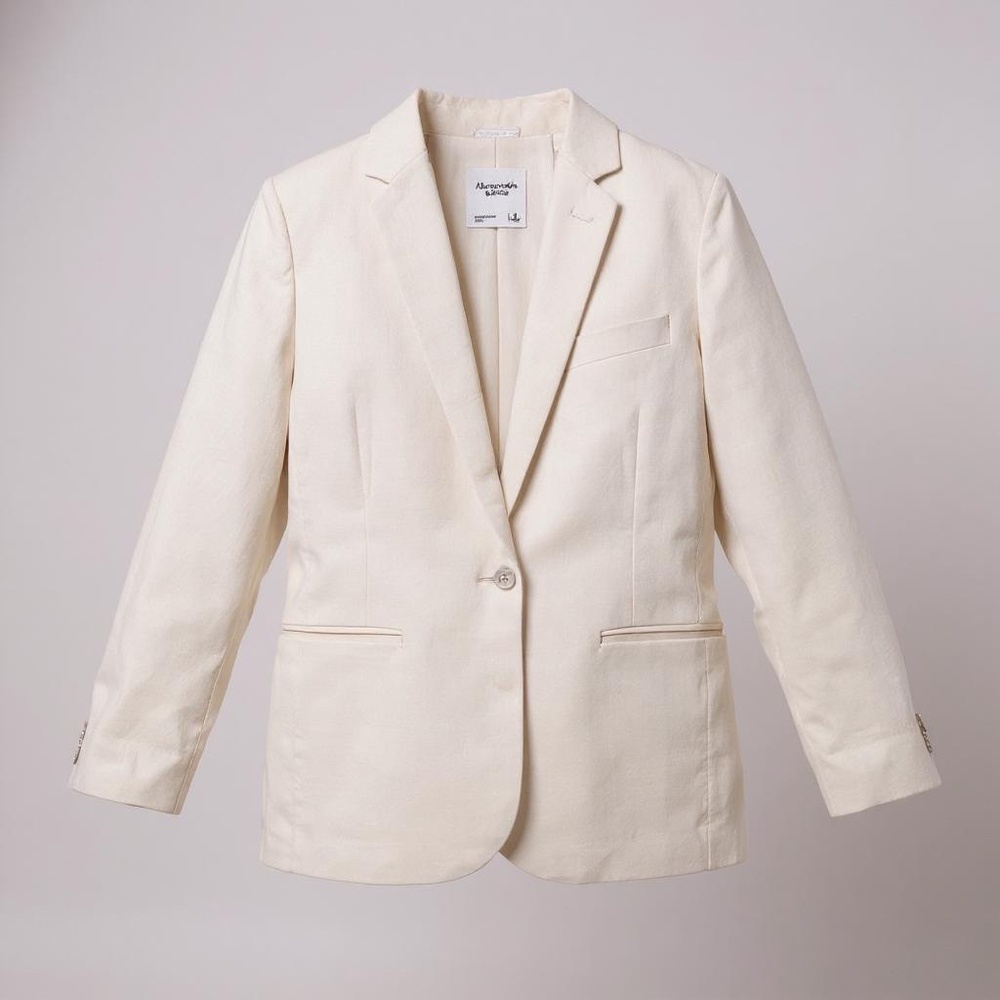 Abercrombie Cream Linen Blazer | Size S